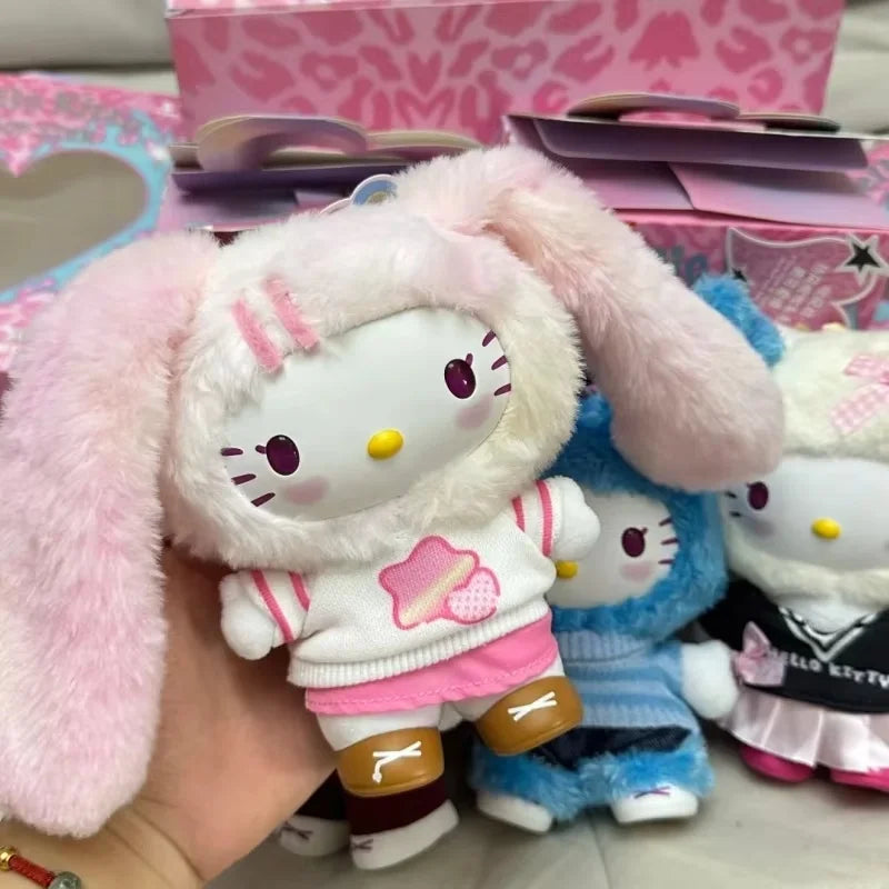 Genuine Hello-Kitty Pop Star Velvet Pendant Series Vinyl Doll Blind Box Trendy Kawaii Surprise Gift Lovely Trendy Blind Box Toys