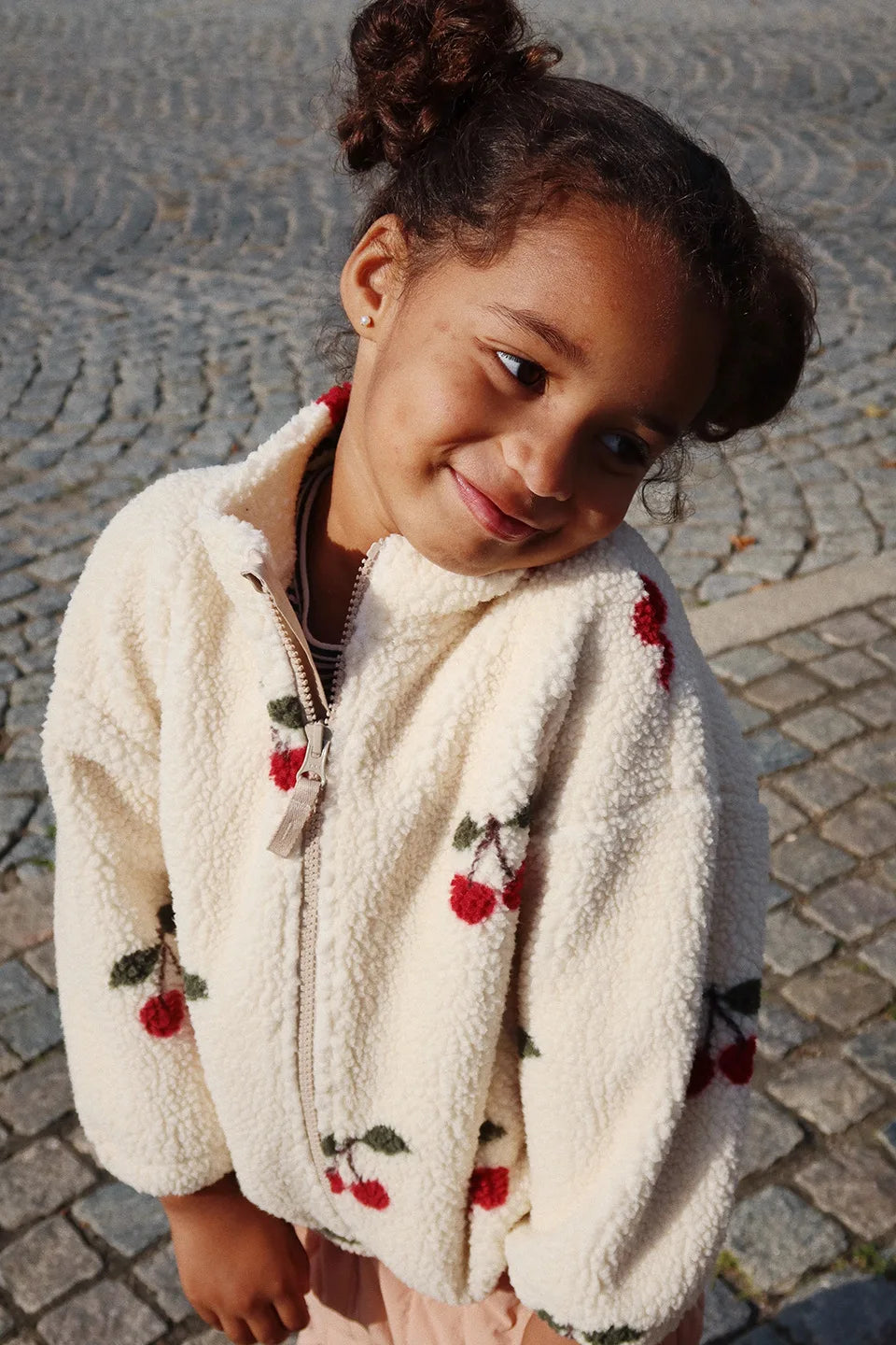 2026 KS Brand Winter Baby Girls Boys Lambswool Cherry Jackets Kids Clothes Boys Sequin Cartoon Outerwear Children's Coats 1-9Yrs
