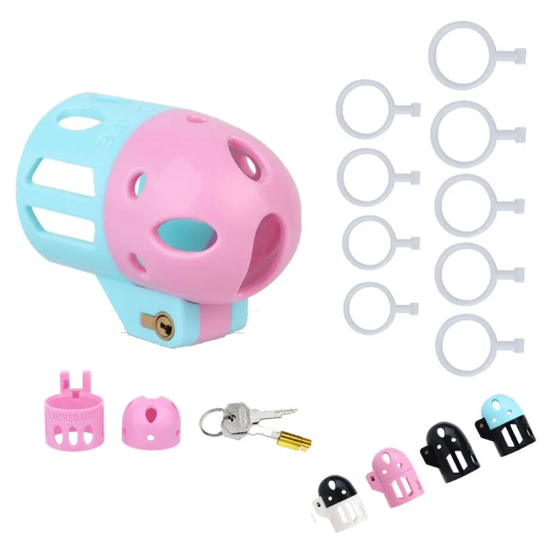 New Ringless Chastity Cage 5 Color Options Male Penis CB Lock Urethral Locking Device Sissy Device Breathable One-Piece Sex Toy Ürün ana görseli