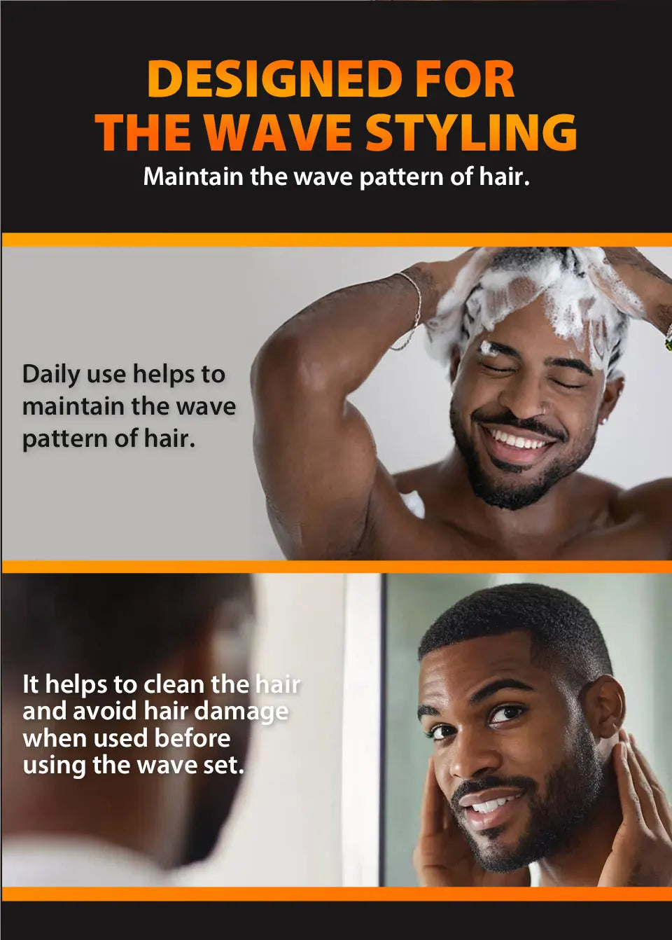 Deep Wave Control Pomade 360 Biotin Sport Strong Hold Wave Hair Gel With Brush Wavy Hair Oil Shampoo Conditioner Styling Care