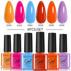 LILYCUTE Nail Gel Polish Set Pink Green Spring DIY Nail Art Design Long Lasting Soak Off UV Gel Manicure Painting Gel Vernis Kit