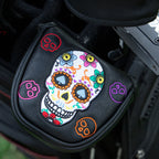 Golf Club Headcovers #1 #3 #5 Wood Head covers Skulls Design Driver Fairway Hybrid Woods Headcover Black PU Premium Leather Head