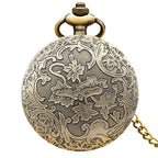 Retro Charm Neutral Fashion Compass Engraved Quartz Pocket Watch Steampunk Men's and Women's Necklace Pendant Gift