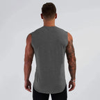 Summer Cotton Breathable V-neck Tank Tops Gym Workout Running Sport Sleeveless Shirt Mens Fitness Bodybuilding Muscle Clothing