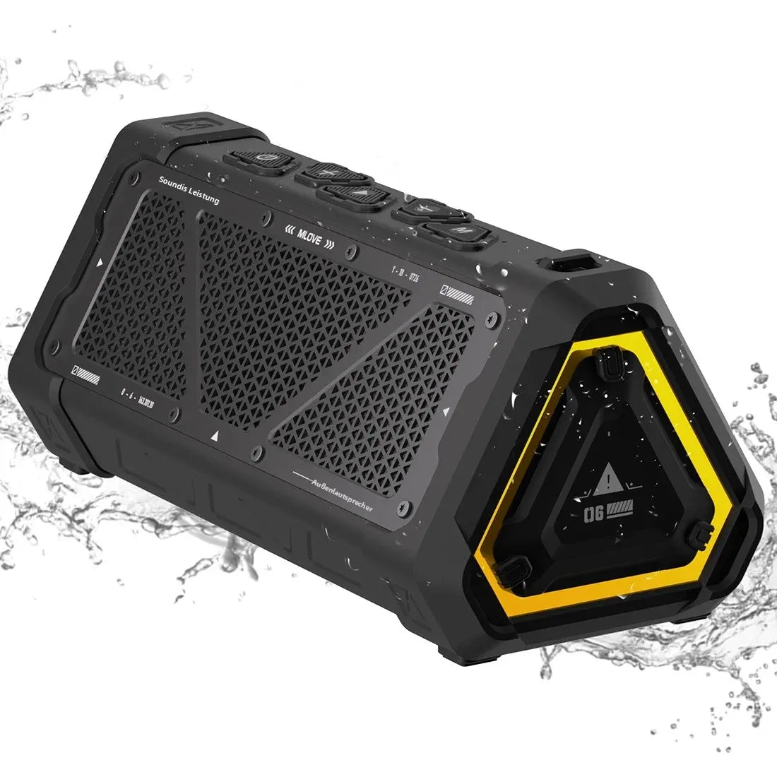 MLOVE P3 Outdoor Bluetooth Speaker, 40W Output Power Bluetooth 5.3 Speaker ,Stereo Sound IPX7 Waterproof,Micro SD Card,RGB Light Ürün ana görseli