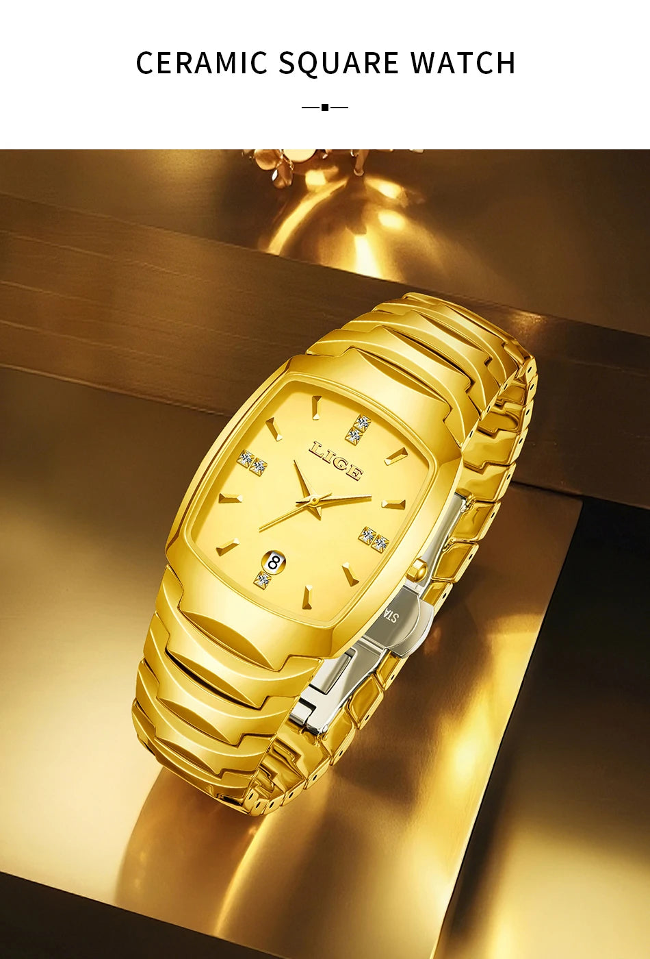 LIGE Fashion Luxury Woman Watch Simple Elegant Stainless Steel Casual Quartz Watches for Women Calendar Ladies Romantic Gift New