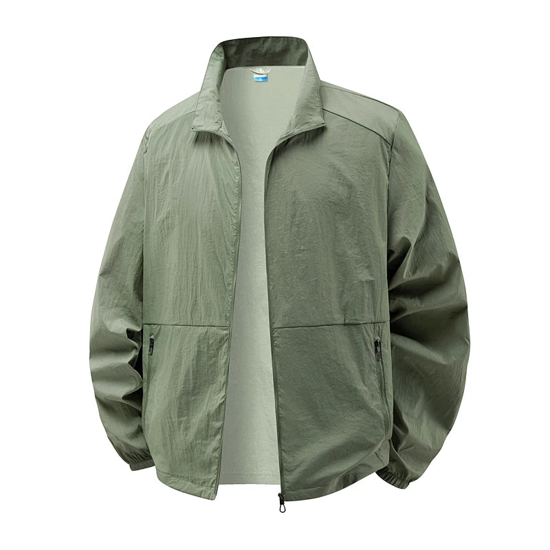 Men's Sun Protection Jacket Ultrathin Windbreaker Summer Outdoor UV Jacket Loose Stand Collar Oversized Sunscreen Coat Fishing Ürün ana görseli