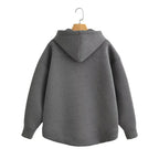 HXAO Women's Hoodie Oversized Zip up Hoodies Women Autumn Winter Long sleeve Outerwears Sweatshirt with zipper Y2k Hoodie Top