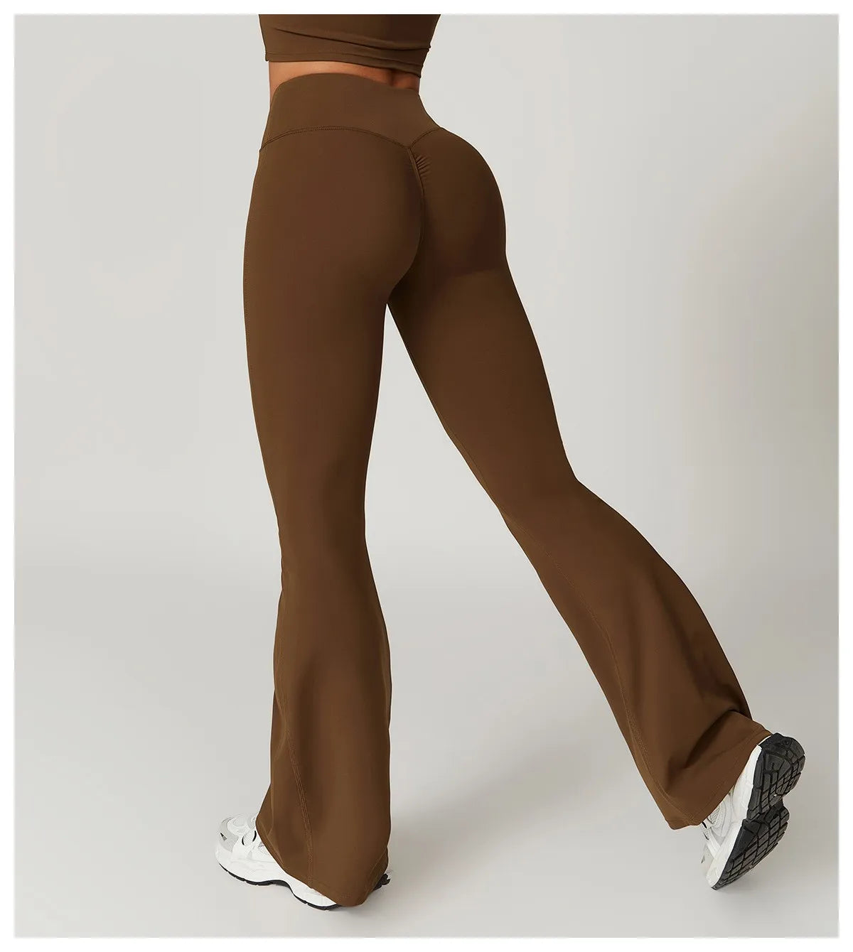 Crossover Flare Yoga Leggings for Women High Waist V Cross Bell Bottoms Tummy Control Yoga Pants Wide leg Fitness Leggings Ürün ana görseli