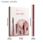 4pcs/Set Long Lasting Waterproof Lip Makeup Kit - Soft Smooth Creamy Lipliner Lipstick & lip gloss lip oil Set
