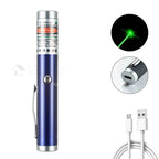 Portable USB Green Laser-Pointer 2 In 1 Detachable Lamp Holder Mini Laser Pen Visible Focus Red Combination For Hunting