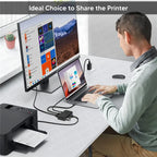 MZX USB 3.0 Switch KVM Switcher Selector Hub Docking Station Dock for 2 Laptop PC Share Keyboard Mouse USB Devices Printer SSD