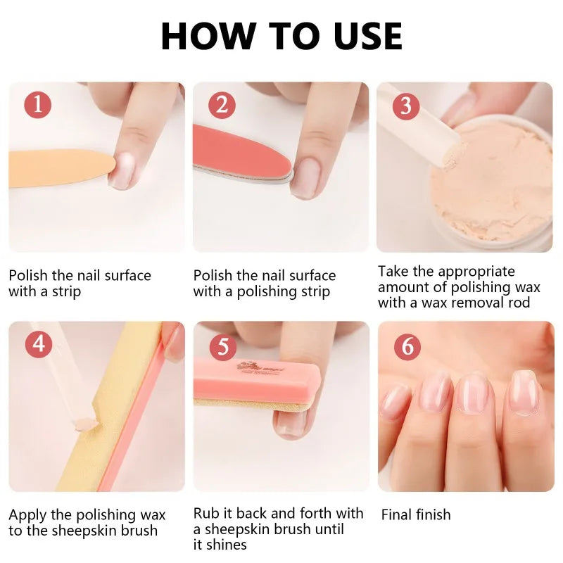Manicure Set Powder Nail Kit Strengthener Professional Versatile Tools for Travel Girls Women Home Beauty Polishing Wax