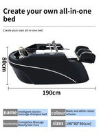 Salon Head Spa Shampoo Massage Bed Synthetic Leather Head Therapy Bed Automatic Massage Shampoo Chair Hair Spa Equipment Durable