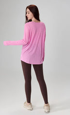 Breathable Long Sleeve Yoga Cover up Lightweight Quick Dry Running Top for Women Loose Fit Simple Sport Fitness Outdoor Leisure