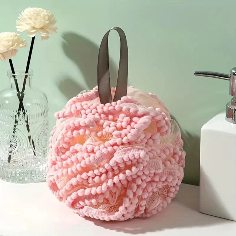 Soft Mesh Bath Sponge Balls Skin Cleaning Brush Shower Puff Body Cleaner Exfoliating Scrubbers Bath Flower Bathing Accessories