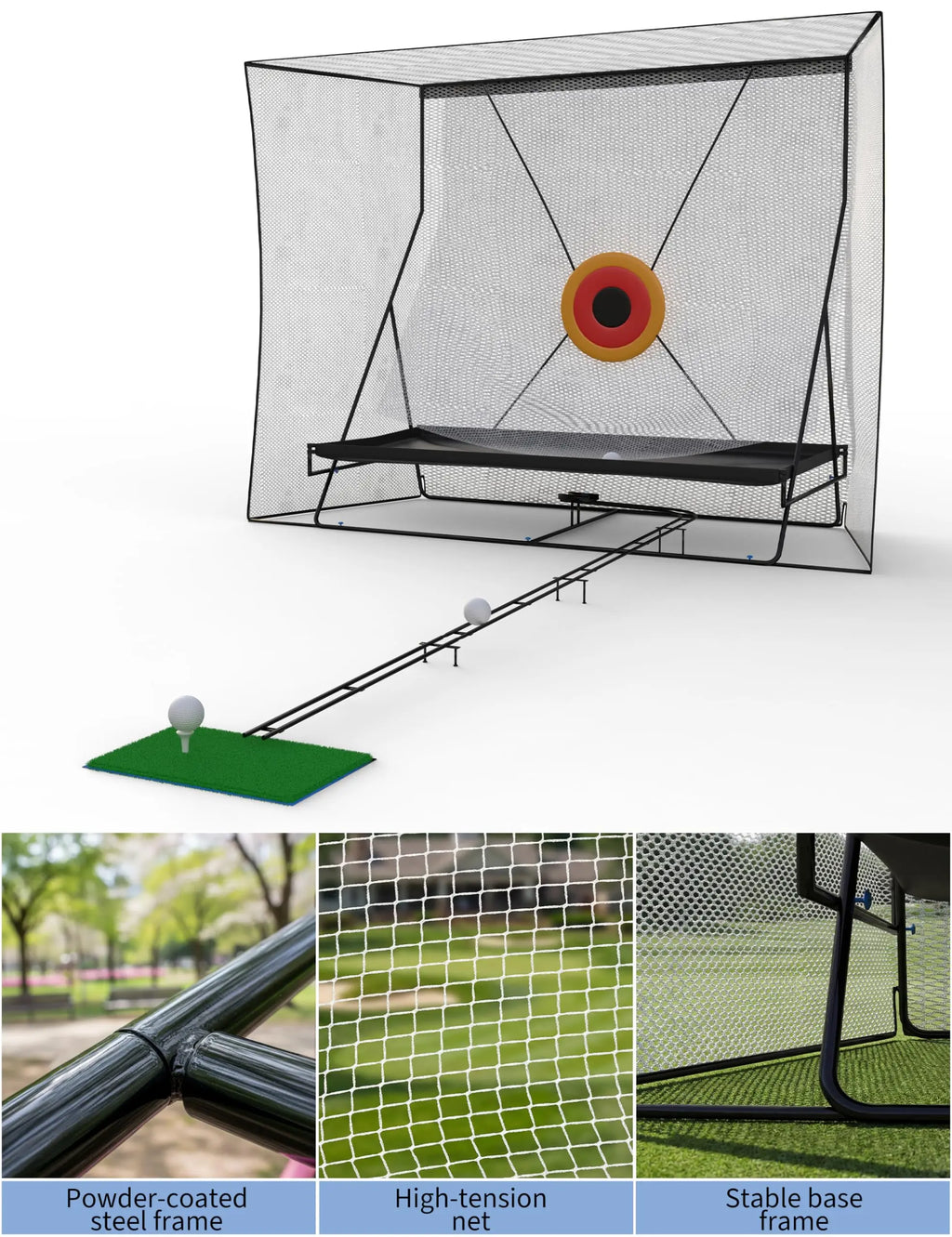 Golf Practice Net with Ball Return and Ball Blanket, Large Golf Training Net for Chipping and Swing with Target, with Carry Bag