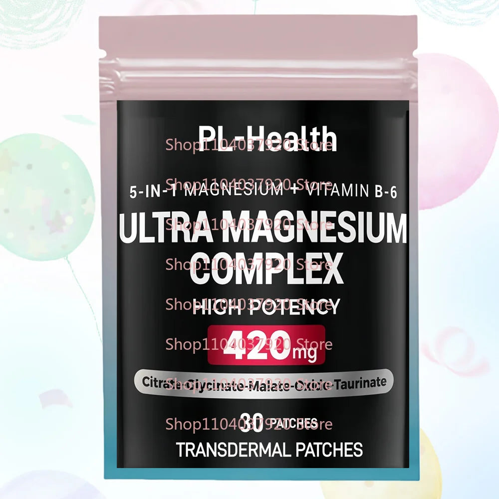 30 Patches Magnesium Glycinate Complex Transdermal Patches with Vitamin B6 for Sleep, Muscle & Nerve Support