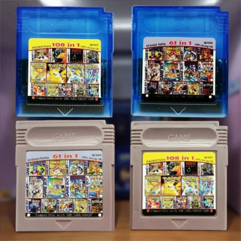 GBC Game Combo Pokémon Series 61in1 108in1 Game Video Game Cartridge Card, English Version for GBC/GBA/SP/GBM Ürün ana görseli