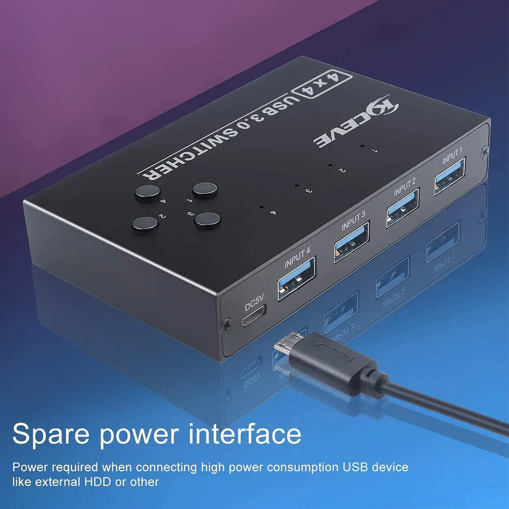 MZX 4x4 USB 3.0 Switch Selector KVM Switcher Hub 3 0 Cable PC Laptop Computer Share USB Devices Keyboard Mice Printer KVM Switch