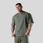 LYFT 100% Cotton Men's Gym T-Shirt Loose Fit Short Sleeve Sport Fitness Running Workout Training Shirt in Sizes M to XXXL