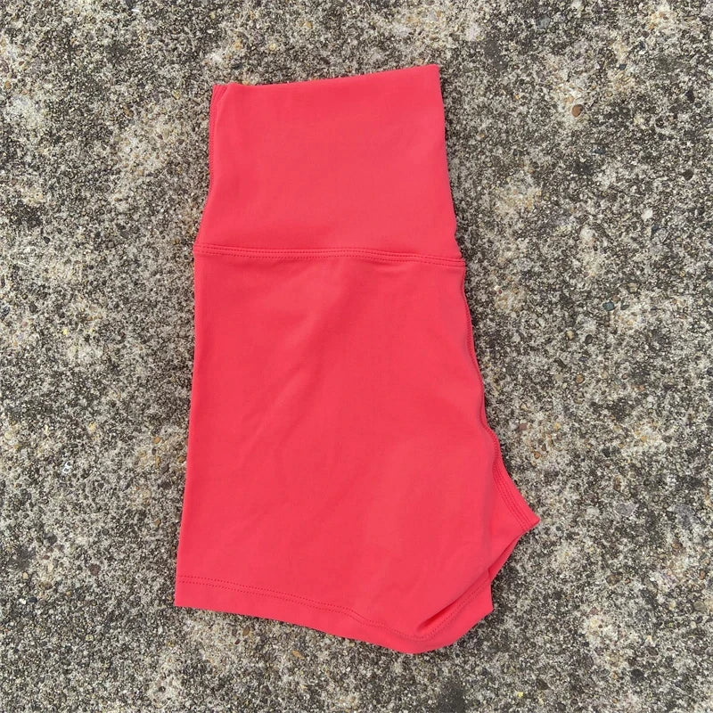 Sexy Solid Color Women Fitness Sport Short High Waist Athletic Yoga Short Leg Cycling Comprehensive Training Jogging Squat Proof