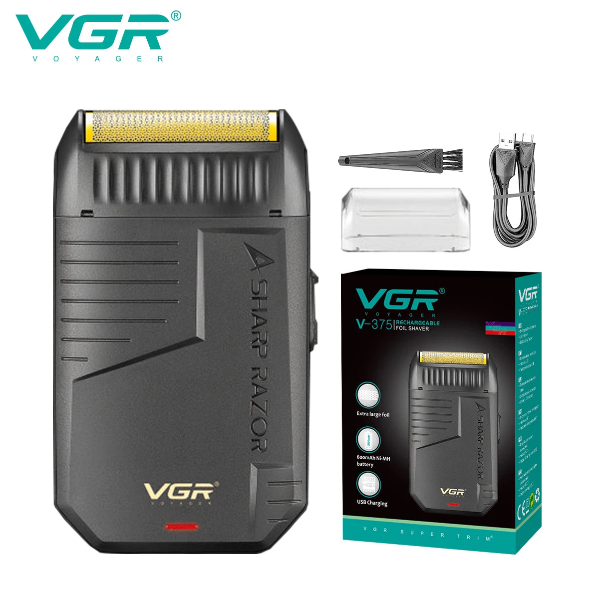 VGR Razor Rechargeable Razor Professional Beard Trimmer Electric Trimmer Reciprocating Shaver Finishing Shaver for Man V-375 Ürün ana görseli