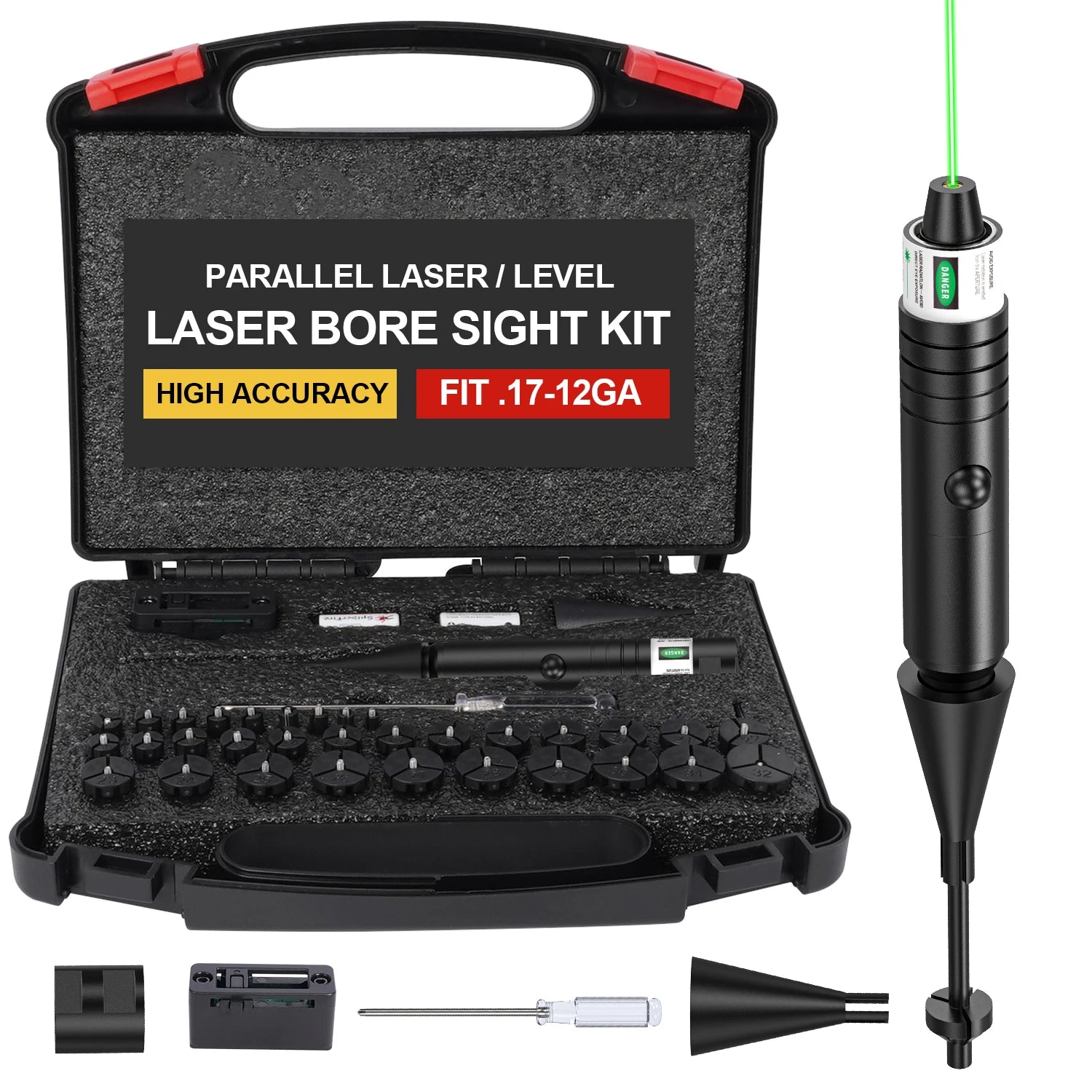 Tactical Green Laser Collimator Sight Kit for Rifle Pistol - Parallel Calibration Hunting Point Sight Suitable for Full Caliber. Main image