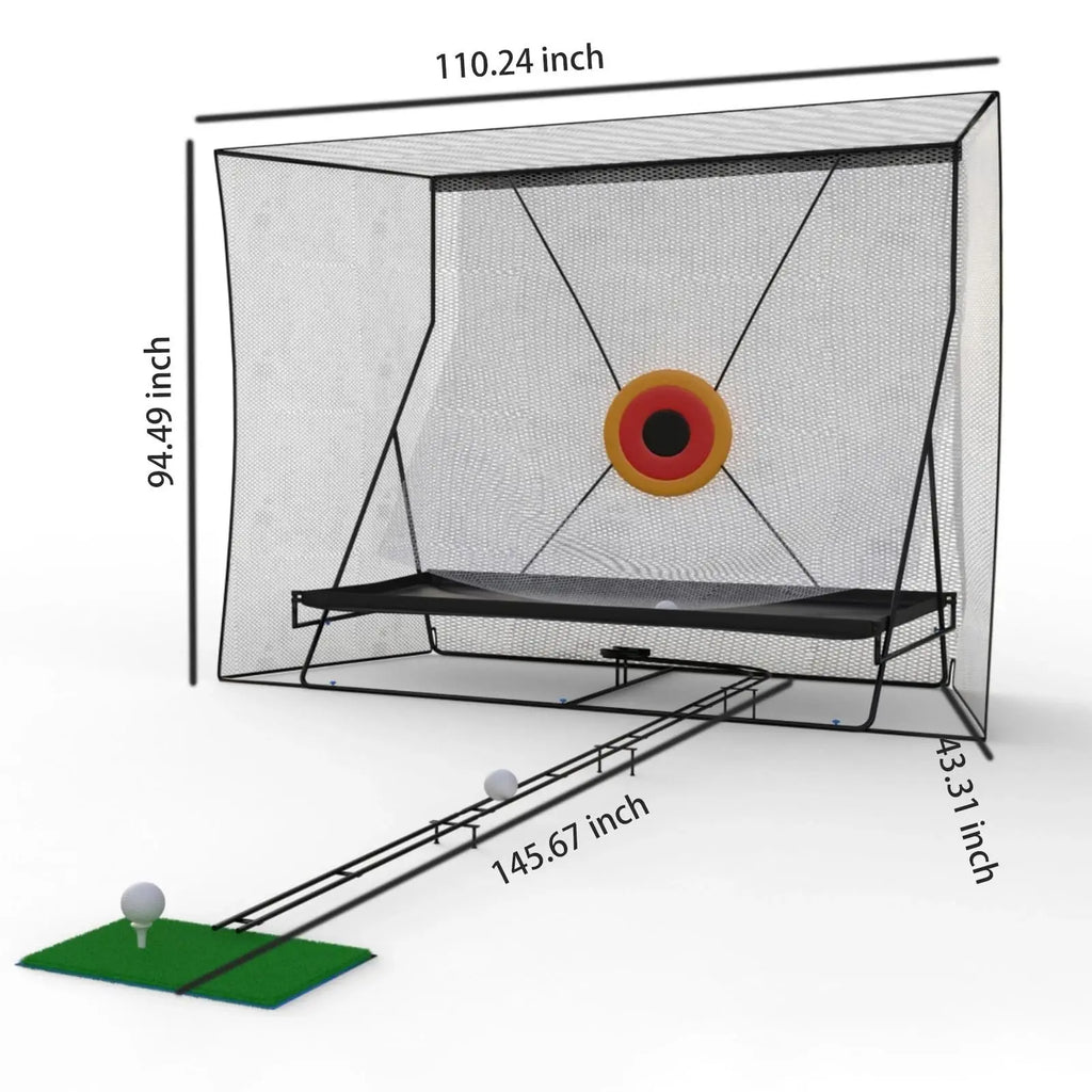 Golf Practice Net with Ball Return and Ball Blanket, Large Golf Training Net for Chipping and Swing with Target, with Carry Bag
