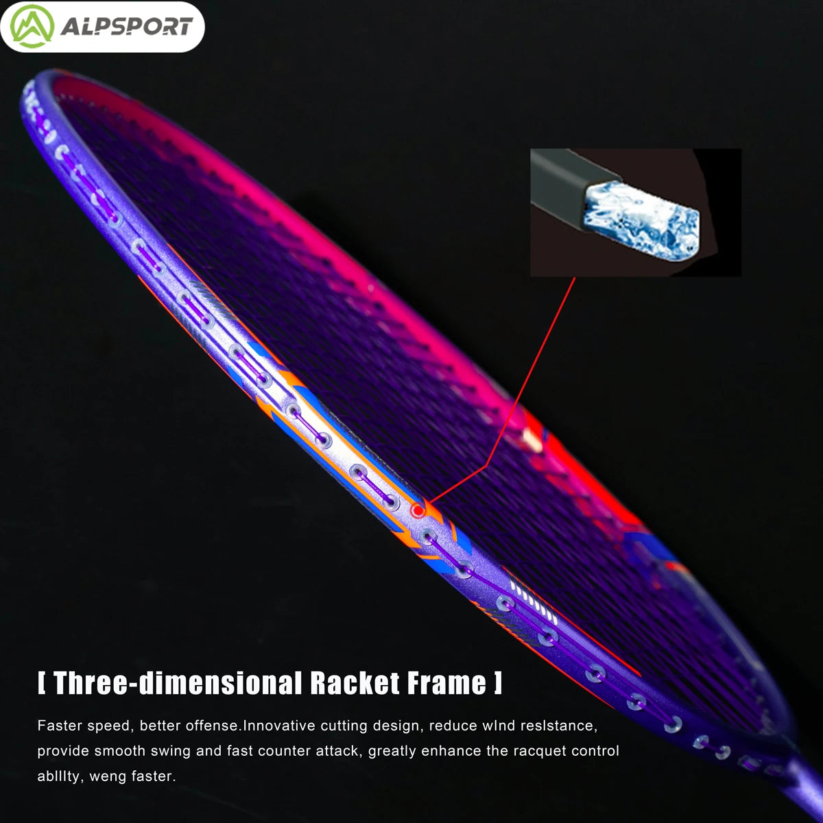 ALP GJ 10U Ultralight 52g T800 Bow And Arrow Badminton Racket Authentic Tensile Force 13kg Outdoor Sports Carbon Fiber Titanium Secondary image