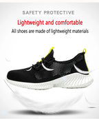 summer work shoes with protection breathable Lightweight safety shoes with iron toe anti-stab anti-slip working summer shoes