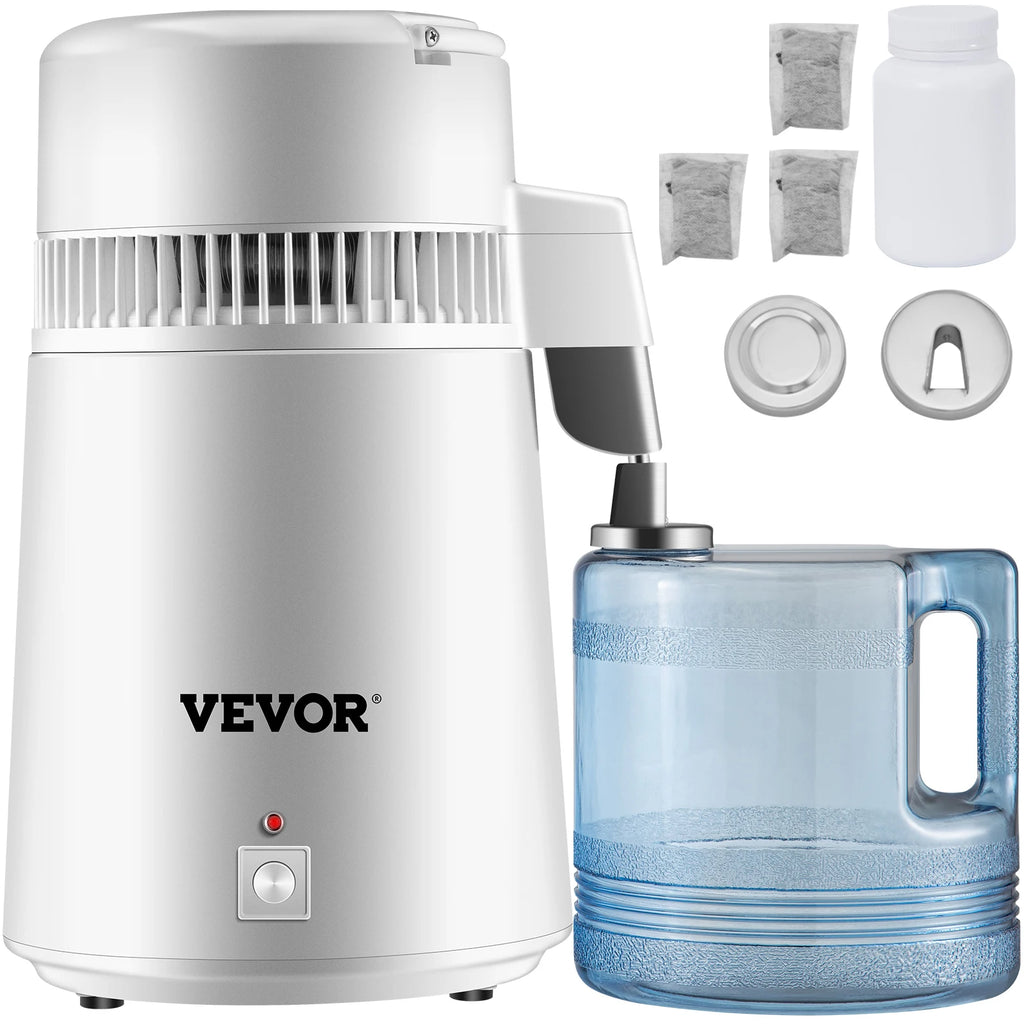 SucceBuy 4L Water Distiller Purifier Filter Dispenser Heating Drinking Bottle Softener 304 Stainless Steel Home Appliance