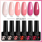 LILYCUTE 7ML 6PCS Neon Gel Nail Polish Set fluorescent Series Color Changing Semi Permanent Soak Off Manicure kit Nail Art Gel