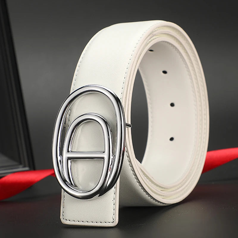 Wide 3.8cm Famous Brand Belt Men High Quality Luxury Genuine Leather Belts for Men Strap Metal Belt Fashion Women's Belt jeans