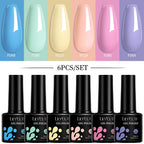 LILYCUTE 7ML 6PCS Neon Gel Nail Polish Set fluorescent Series Color Changing Semi Permanent Soak Off Manicure kit Nail Art Gel