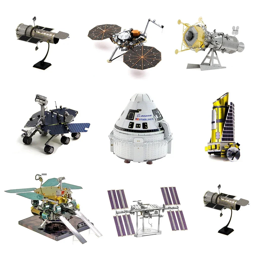 Space Exploration 3D Metal Puzzle Shuttle Hubble Space Telescope Mars Rover Model Toy for Kids Creative Jigsaw Puzzle Gift Toys Ürün ana görseli