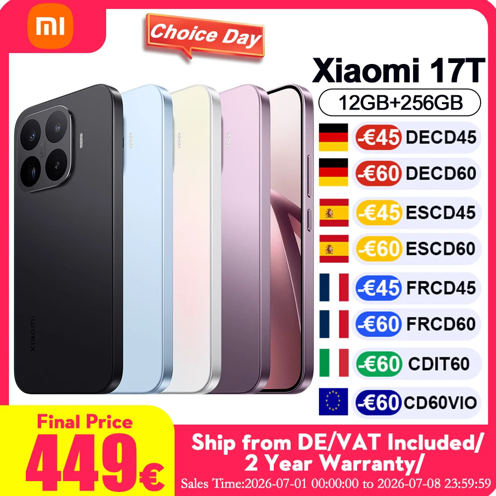 Global Version Xiaomi 17T Mobile Phones HDR10 6.59 'AMOLED Display 50MP Leica Summilux Lens 650OmAh Battery Xiaomi HyperAI Smartphone Ürün ana görseli