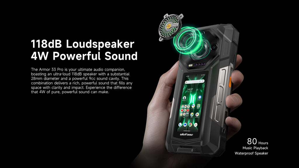 Ulefone Armor 33 Pro 5G Rugged Phone 25500 mAh 512GB ROM 120Hz 6.59”3.4" Rear Screen NFC Android Smartphone