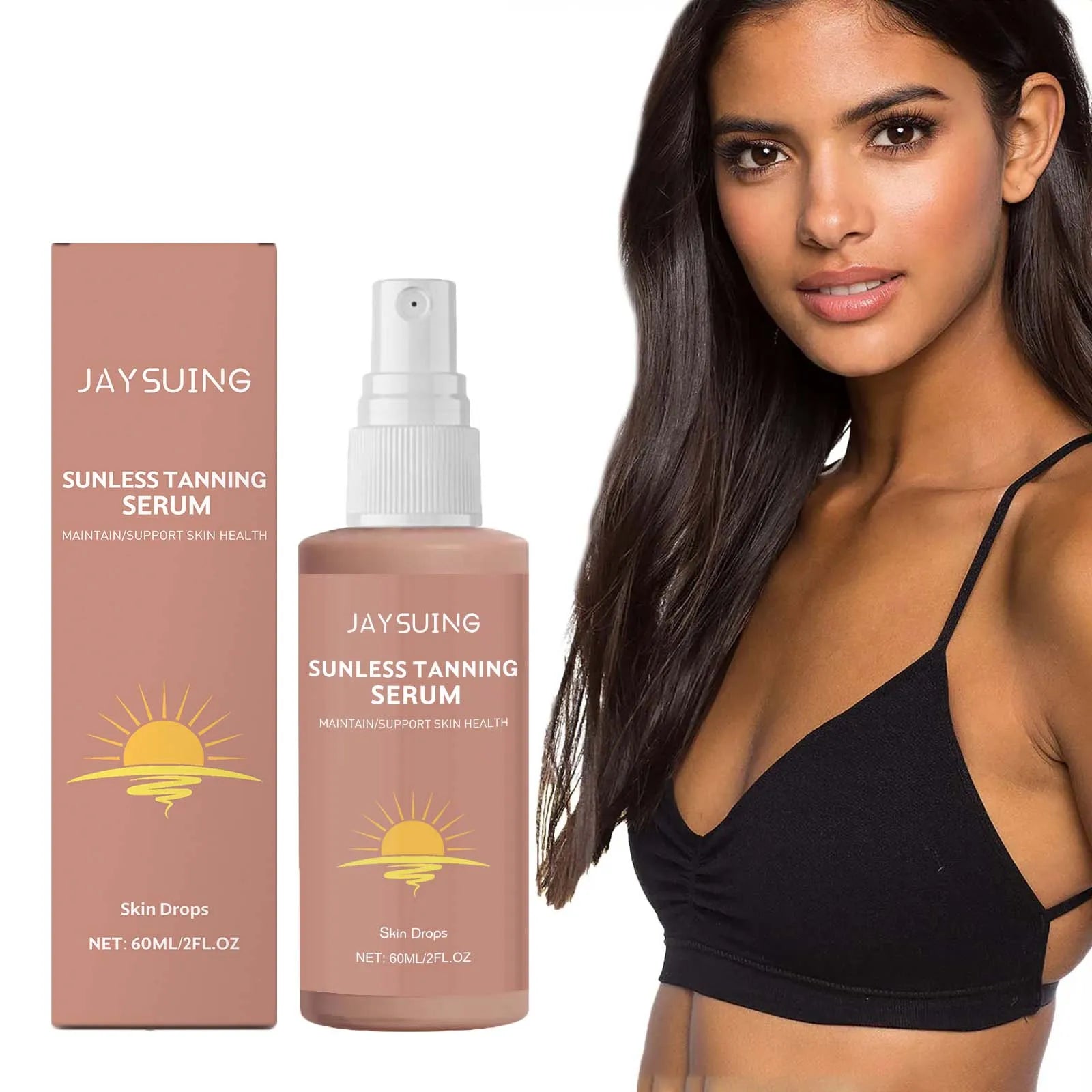Herbal Self Tanning Essence Spray Sunless Tanning Enhance Skin Melanin Liquid Bronzer Natural Tanner For Body Face Nourishing Ürün ana görseli