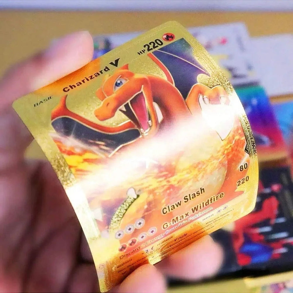 30-165pcs Gold Pokemon Colorful Card Set Black Vmax Vstar Sliver GX Box Pikachu Carta Charizard German French Spanish Game Cards