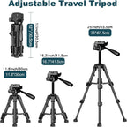 Mini Tripod for Camera, 25inch Aluminum Tabletop Camera Tripod, Portable Travel Tripod , for Cameras, Projectors, Spotting Scope