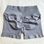 Back Scrunch Shorts Women Seamless V-Back Waist Line Scrunch Booty Shorts Fitness Workout Running Yoga Gym Shorts