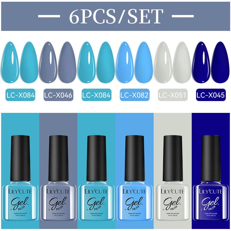 LILYCUTE Nail Gel Polish Set Pink Green Spring DIY Nail Art Design Long Lasting Soak Off UV Gel Manicure Painting Gel Vernis Kit
