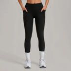 Women's Gym High-waisted High-stretch Yoga Pants with Side Pockets Leggings Workout Running Tights Quick-dry Fitness Trousers