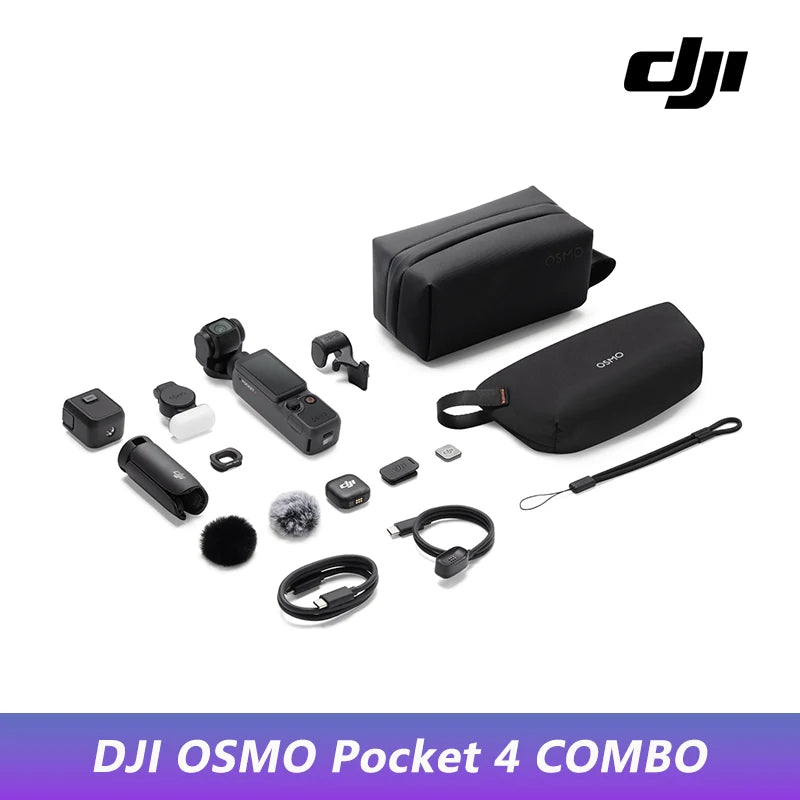 DJI Osmo Pocket 4 Pocket Gimbal Vlog Camera 1″ CMOS & 4K/240fps  3-Axis Stabilization 2× Lossless Zoom 107GB Built-in Storage 2" Rotatable Screen Video Camera for Photography New Original