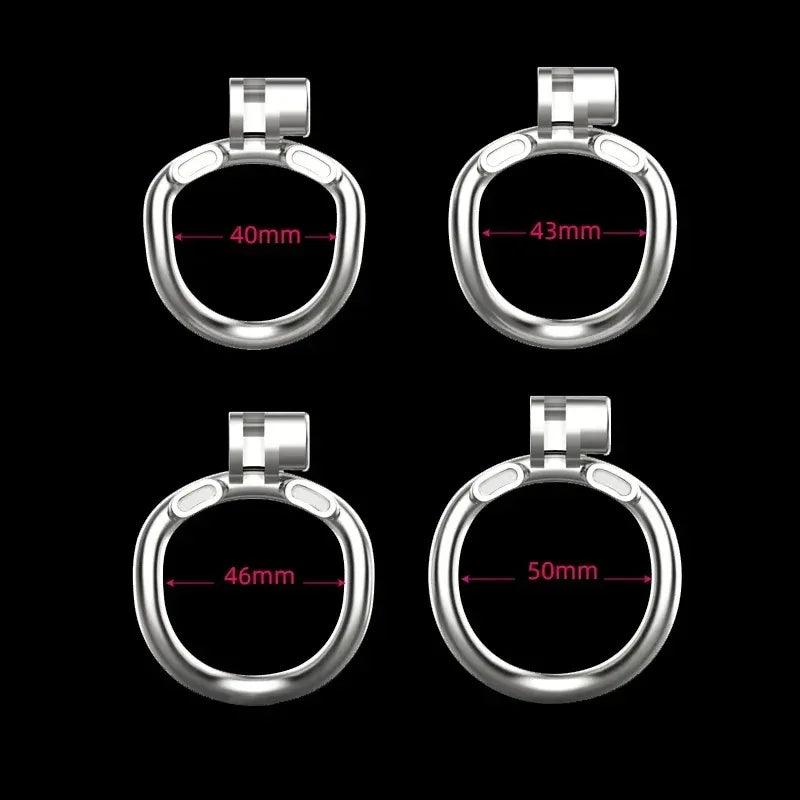 Stainless Steel Male Chastity Cage Cock Mamba Penis Ring Chastity Belt BDSM Erotic Urethral Lock Double-Arc Ring Sex Toy