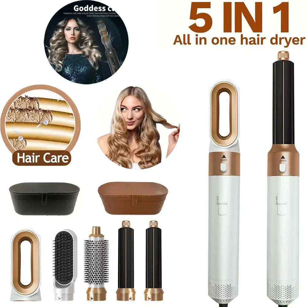 5 in 1 Hair Dryer Brush Hot Comb Set Professional Curling Iron Hair Straightener Styling Tool For Professional Hair Dryer Ürün ana görseli