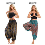 Women's Boho Wide Leg Harem Pants Adult High Waist Yoga Loose Lantern Pants Breathable Beach Trousers Vacation Printed Jagger