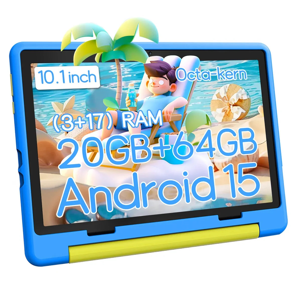 Kid Tablet Android 15 Tablet for Kids 10 inch 20GB+64GB 8-Core with Case 1TB TF Expandable for Toddler Children Parental Control Ürün ana görseli