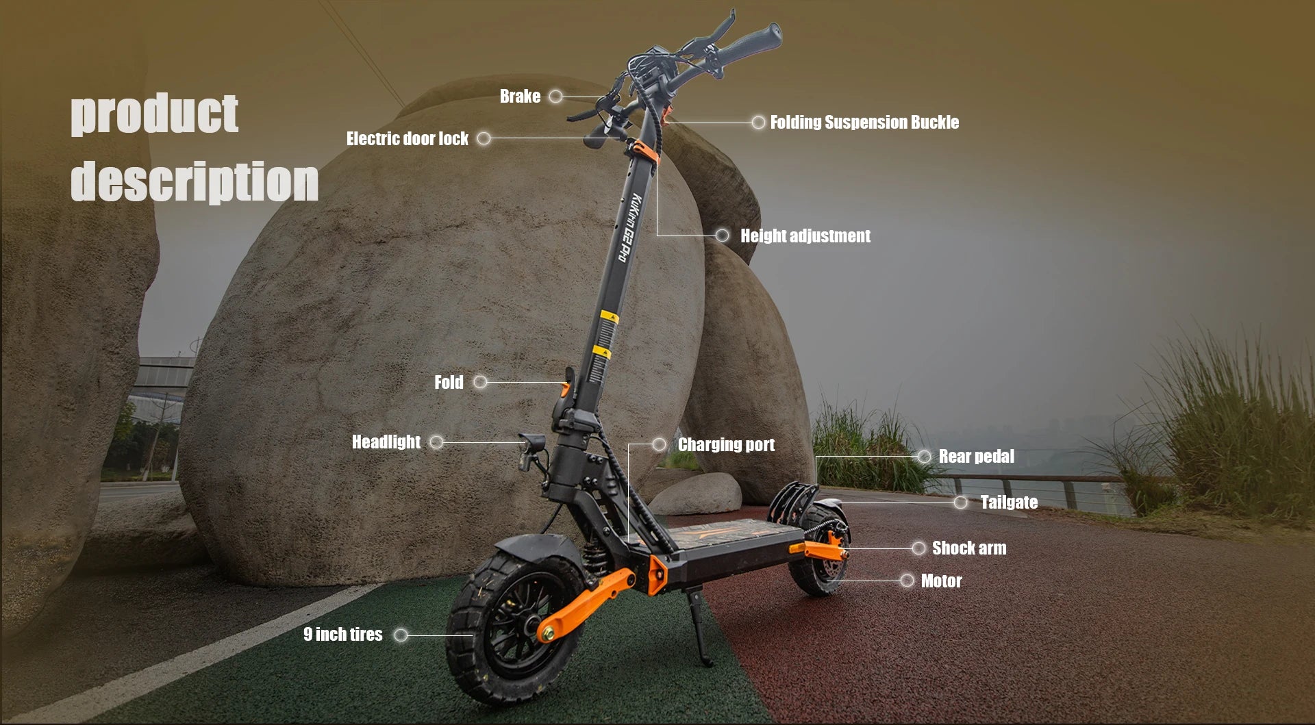 EU Stock KuKirin G2 Pro (VMP) Electric Scooter48V 15.6Ah Battery 500W Motor 25km/h Max Speed 55km Range Original Kickscooter